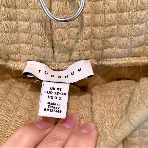 Topshop NWOT tan bubble quilted joggers - Picture 7 of 10